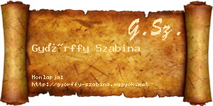 Győrffy Szabina névjegykártya